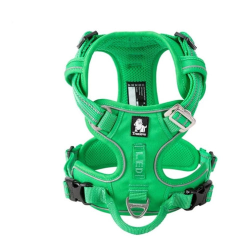 True Love No Pull Explosion Proof Dog Harness - Green, M ZAP-TLH56512-GREEN-M