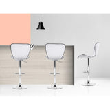 Artiss 2x Bar Stools Gas Lift Leather Seat White BA-TW-NEW4045-WHX2