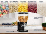 Double Cereal Dispenser, Total 2L Dual Dry Food Storage Containers with Portion Control Tap, V1192-AZ-W-26413