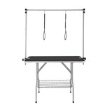 Pet Grooming Table Two Arms with Clamp, 117cm Dog Grooming Station, Foldable Pets Grooming Stand for V952-ZDMRZ46INCH0I6658V0
