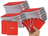 54 Pack Red A7 Mini Spiral Notebooks, 5" x 3", Thick Lined Ruled Paper, Long-Lasting Compact V1192-AZ-W-18444