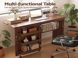 Artiss Folding Sewing Table Sewing Machine Desk Multi-functional Rolling Work Table Craft Station FUR-S-SWT-118-BR