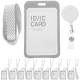 10Sets Transparent Name Badge Sleeve for Security and Staff Card Protection Light Grey V1366-AZ2-W-21141