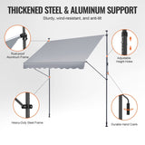VEVOR 98x47" Patio Awning Retractable Awning Sunshade Shelter with Crank Handle V952-SSSZYPHSLZS9OSNMLV0