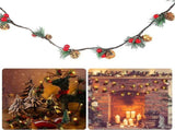3M 30 LED Pinecone String Lights, Battery Powered, Xmas Red Berries Decor V1263-JX-5088