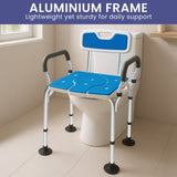 Orthonica Height-Adjustable Aluminium Commode Shower Chair with Armrests Backrest Armrests Soft SHC-MAS-ALU-17L