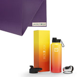 Jade Yoga Harmony Mat - Purple & Iron Flask Wide Mouth Bottle with Spout Lid, Fire, 32oz/950ml V398-JY-368P-IFB