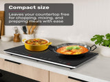 EUROCHEF Double Induction Benchtop Cooktop, 9 Heat Levels, Fast Electric Portable Cooker, Touch V219-COKICTEC35PA