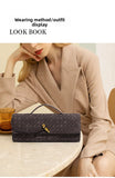 Retro Woven Baguette Handbag for Women Suede Texture PU Leather Shoulder Crossbody Bag Elegant V888-ELOSUNG41397