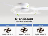 Devanti 52'' Ceiling Fan 3 Blades DC Motor w/Light w/Remote White CF-C-52-70L-WH