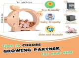 Wooden Piggy Bank for Kids Cute Money Bank for Boys and Girls Clear Wood Money Box Personalized V1192-AZ-W-2619