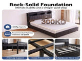 Artiss Double Bed Frame with Storage Headboard, 2 Drawers, Charging Station LED Light BFRAME-J-MAXWELL-D-BK-AB