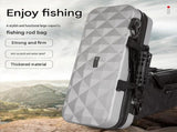 Black Hard Shell Fishing Rod Bag - ABS Waterproof Tackle Case 50cm - Portable Travel Storage for V888-ELOSUNG56777