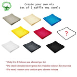 Rans Set of 6 Cotton Waffle Tea Towels 50x70 cm - Mix Your Own V442-RAN-TEAT-LONDONWAFFLE-MIXYOUROWN-RE