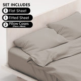 4pc 1000 Thread Count Cotton Rich King Bed Sheet Gift Pack CVC Microfibre Blend in Silver CVC-10KS-SL
