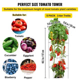 Tomato Cages, 30 x 30 x 117 cm, 5 Packs Square Plant Support Cages, Silver PVC-Coated Steel Tomato V952-FXKZDFQZZ1246265OV0