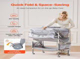 Baby Changing Table, Foldable Diaper Change Station with 2 Fabric Drawers, Side Basket & Hanging V952-ZDNBTQHSHXWD5L2KV001V0