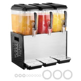 Commercial Beverage Dispenser, 3 Tanks 12 L Per Tank Juice Dispenser, 370W Stainless Steel Ice Tea V952-SYYLJJBSJXS1AAIQKV3