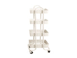 Levede 4 Tiers Kitchen Trolley Cart White HO0576-4-WH