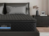 Giselle Bedding Queen Mattress 34cm Euro Top with 5-Zone Pocket Spring Support Black MATTRESS-E-MUSE-34-Q