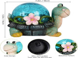 Crystal Ball Turtle Charming Solar-Powered Animal Garden Statue - Waterproof Resin Figurine with V888-ELOSUNG34548