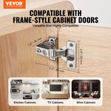 VEVOR Cabinet Door Hinges 60 Packs Partial Overlay Soft Close for Framed/Frameless V952-OSCJJL60JKJSGTB54V0