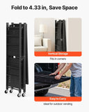 VEVOR 3-Tier Foldable Storage Shelf with Wheels 76 x 33 x 91 cm Metal Shelving V952-YDKZDHJHS3C1P6WN0001V0