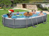 Bestway 488x305x107cm Swimming Pool Steel Frame Set w/ Pump Filter Ladder Cover BW-POOL-OV-488-56450