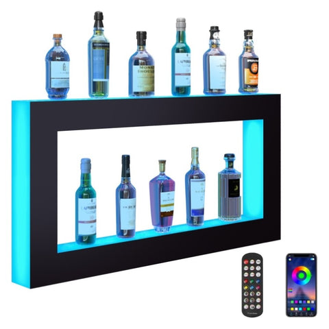 VEVOR LED Lighted Liquor Bottle Display Bar Shelf RF & App Control 1210 mm V952-KZXBGLED248RFXCBHV3