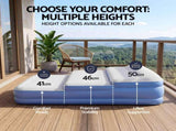 Weisshorn Queen Air Mattress with Rechargeable Cordless Pump 41cm AMAT-PLO02-41-Q-WHBL