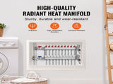 10-Branch Heat Manifold, 1/2" PEX Tubing Manifold, Stainless Steel PEX Manifold for Hydronic V952-DRFSQBXG10HL1S697V0