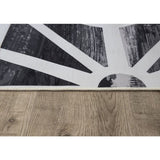 200x300cm Large Floor Black & White Geometric Rug Modern Area Carpet for Bedroom & Lounge V63-838371