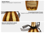Christabelle Box of 6 Champagne Bottle Christmas Gold Glass Tree Decoration 112_YAN337S6