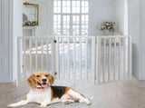 Wooden Pet Gate Dog Fence Retractable White 2000x 3MM PT1060-3-WH