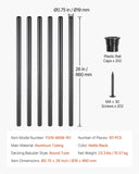 Staircase Balusters 101 Pack, 660 mm Aluminum Stair Balusters, 19 mm Water-Proof Round Metal Spindle V952-YXKLGZL101G2OOT2PV0
