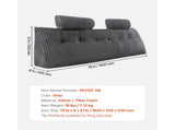 Headboard, King Size Wedge Headboard with 2 Side Pockets and 2 Headrests, Bed Wedge V952-CTBZKINGCCHS803KE001V0