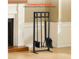 Fireplace Tool Set, 5 PCS Fire Tool Set and Holder with Square-Frame Stand, Tongs, Ash Shovel, V952-BLGJTJ5JTFKGGFSK1001V0
