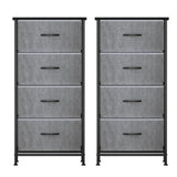 Artiss Set of 2 Chest of 4 Drawers Storage Dresser Tallboy Grey DIY-CDR-4D-GYX2