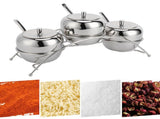 Stainless Steel Condiment Seasoning Containers Pots Set Salt Pepper Sugar Storage Organizers V1294-YM0718-3118210024811