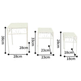 Set 3 Bordeaux Square Tables / Potplant Stands 38cm, 33cm, 28cm V637-48119TBL