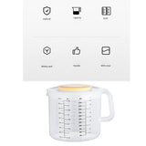 1 pcs 2.5L Baking Measuring Cup Scale Mixing Bowl with Lid Transparent Plastic Mixing Cup, 6.88x6.69 V1366-AZ2-W-06718