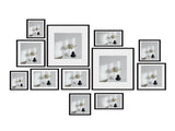 Kitchee 12 Pieces Photo Frame Set - Modern Gallery Wall Mixed Sizes Matt Black V238-SUPDZ-41889230225488