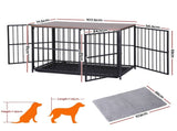 i.Pet Extra Large Dog Crate Furniture 107cm Dog Cage Puppy Pet Wooden Black PET-DOGCAGE-WD-107-BK
