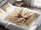 Happy 50th Anniversary Wedding, Flannel Soft Blanket Decor, Golden 50th Anniversary Romantic V1258-DP02-C-1142
