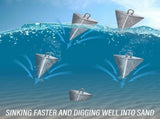 Pyramid Sinkers Fishing Weights Sinkers, Saltwater Freshwater Lead Weight Sinker for Ocean Surf Gear V1259-DP01-A-1439