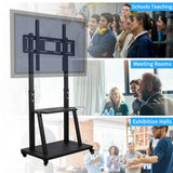32" -100" Heavy Duty Floor TV Stand TV Cart Trolley Height Adjustable Mount Bracket V767-U-990A