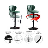 SERENIT Bar Stools Kitchen Bar Stool Leather Barstools Swivel Gas Lift Counter Chairs BS8405 Orange V255-8405_ORANGE