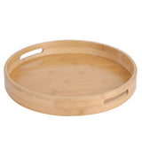 Round Bamboo Food Serving Tray Tea Cup Holder for Steak Bread Cake Pizza Tableware V1294-YM0901-3117200066911