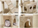 CARLA HOME 180cm Cat Tree Tower for Indoor Cats with Dual Condos, Plush Perches, Sisal Scratching LSB-36385