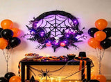 Halloween Artificial Seasonal Wreath, 45 x 45 cm with LED Lights, Indoor and Covered Outdoor Decor V1366-AZ2-W-16023